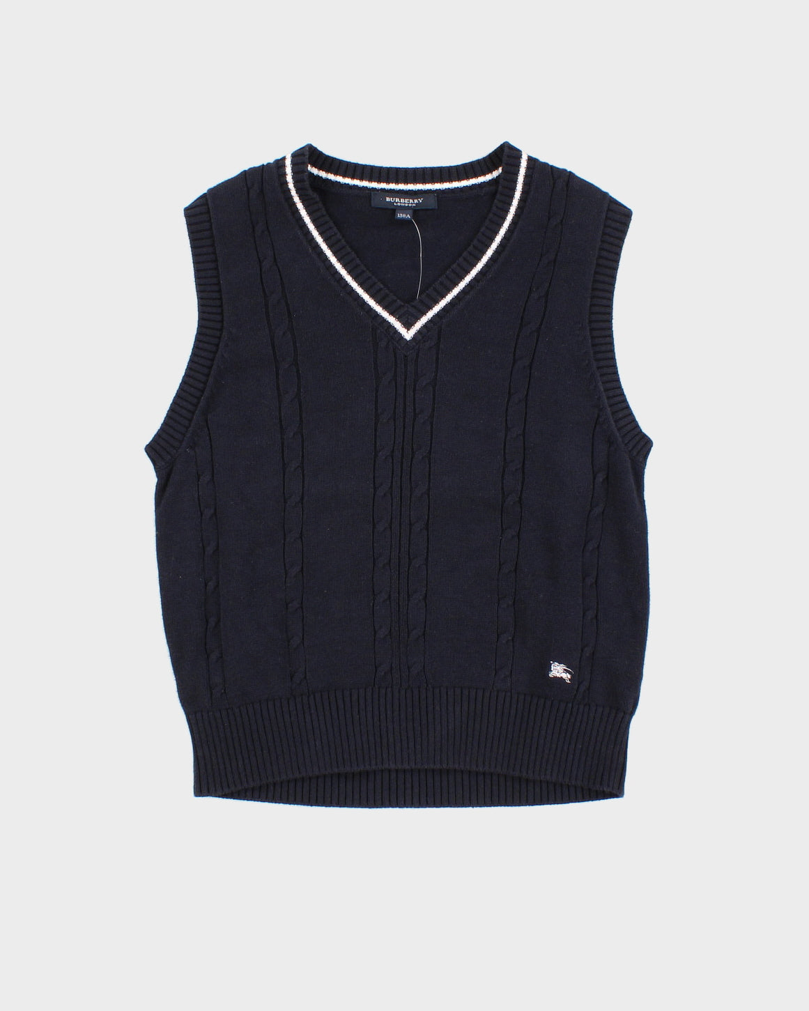 Children's Navy Burberry Sweater Vest – Rokit