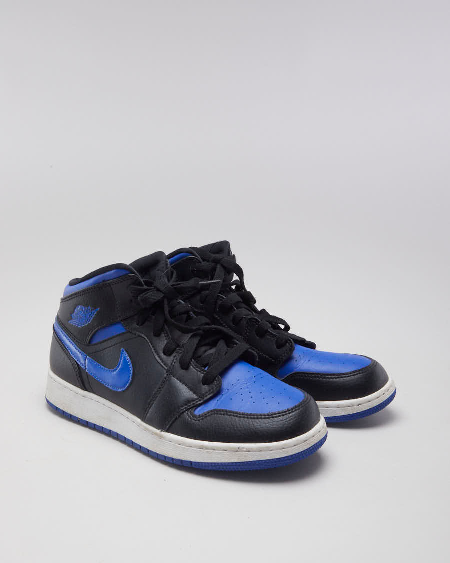Jordan 1 Mid Royal Blue & Black Sneakers - EUR 40 – Rokit