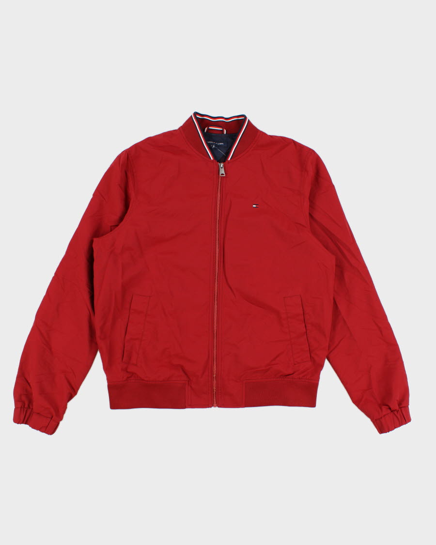 Tommy hilfiger deals bomber jacket red