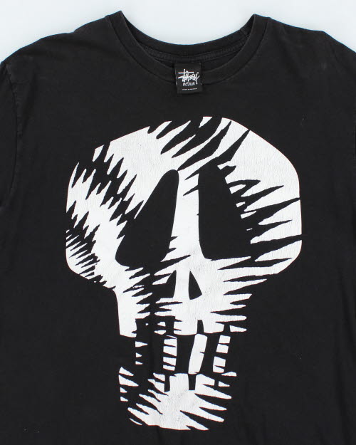 Vintage 2000's Stussy Skull Long-sleeved T-Shirt - M