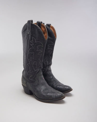 Vintage Black Cowboy Boots - UK4