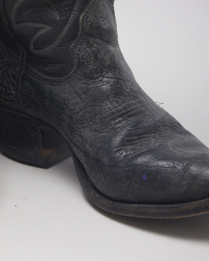 Vintage Black Cowboy Boots - UK4