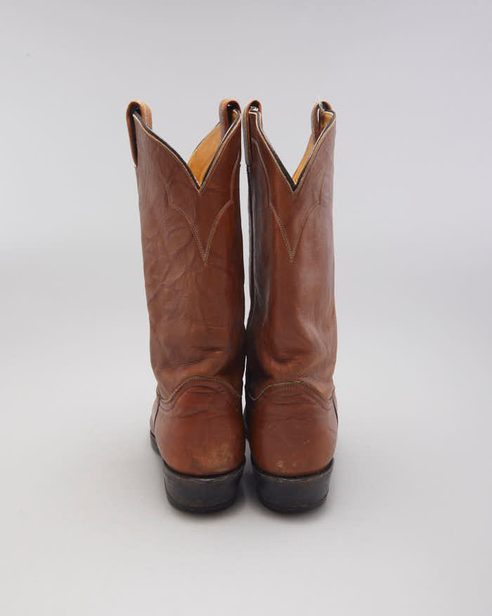 Vintage Tony Lama Brown Cowboy Boots - UK5