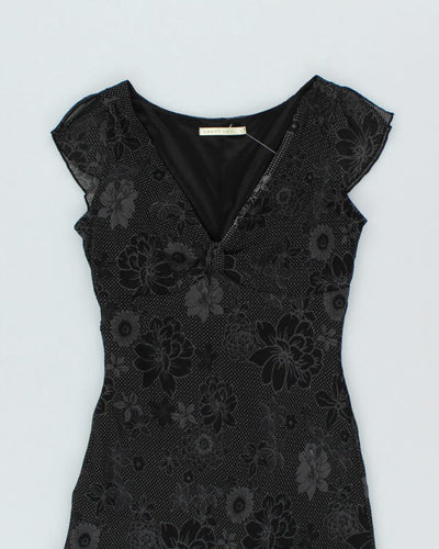 Y2k 00s Smartset Black Floral Dress - S