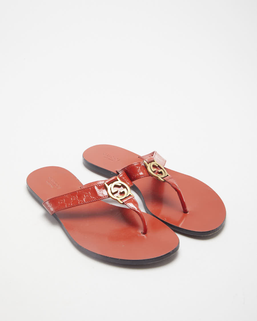 Red Gucci Flip Flop Sandals - UK 4.5 – Rokit