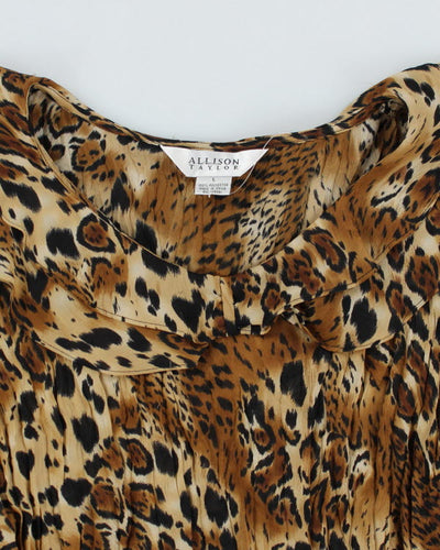 Y2k 00s Allison Taylor Leopard Ruffle Top - L