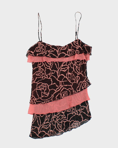 Y2k 00s Bebe Silk Ruffle Cami - M