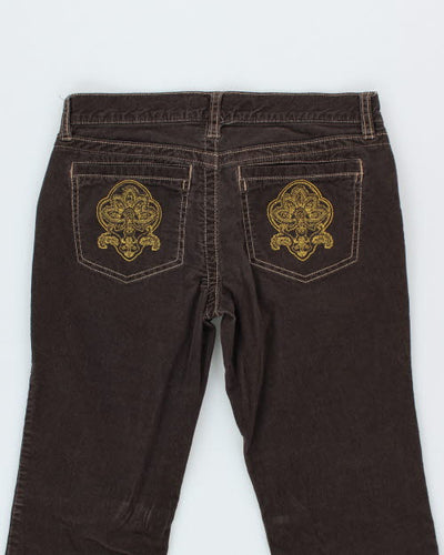 Y2k 00s Embroidered Cord Trousers - W31 L31