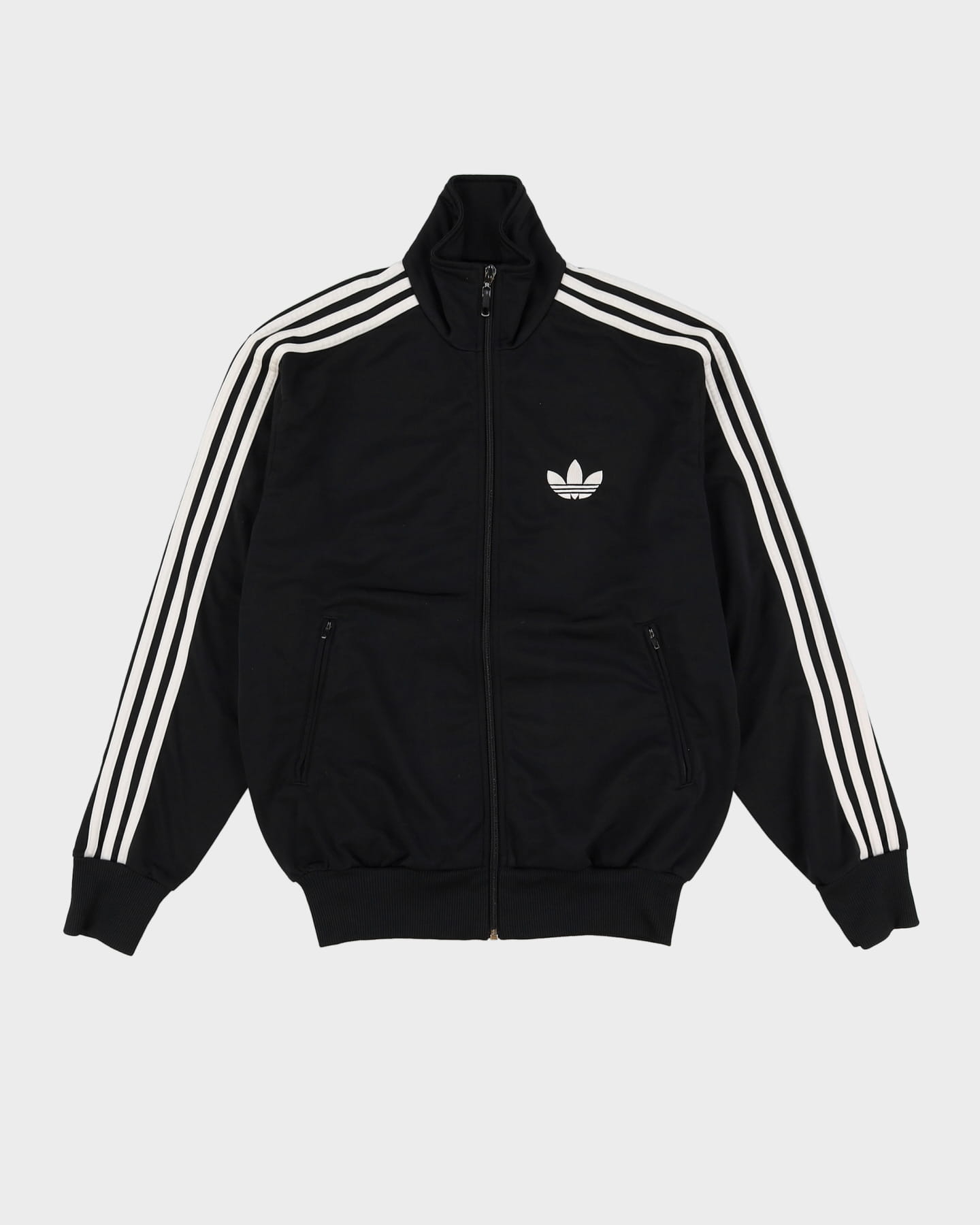 00s Adidas chaqueta de chándal detallada negra / blanca - s – Rokit