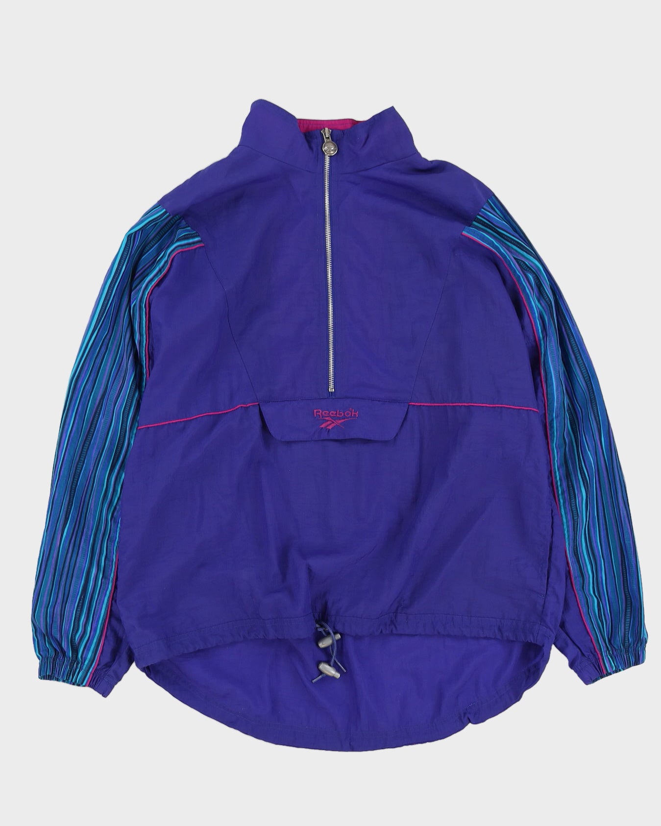 Giacca sportiva vintage anni '90 Reebok viola con zip a un quarto - m –  Rokit