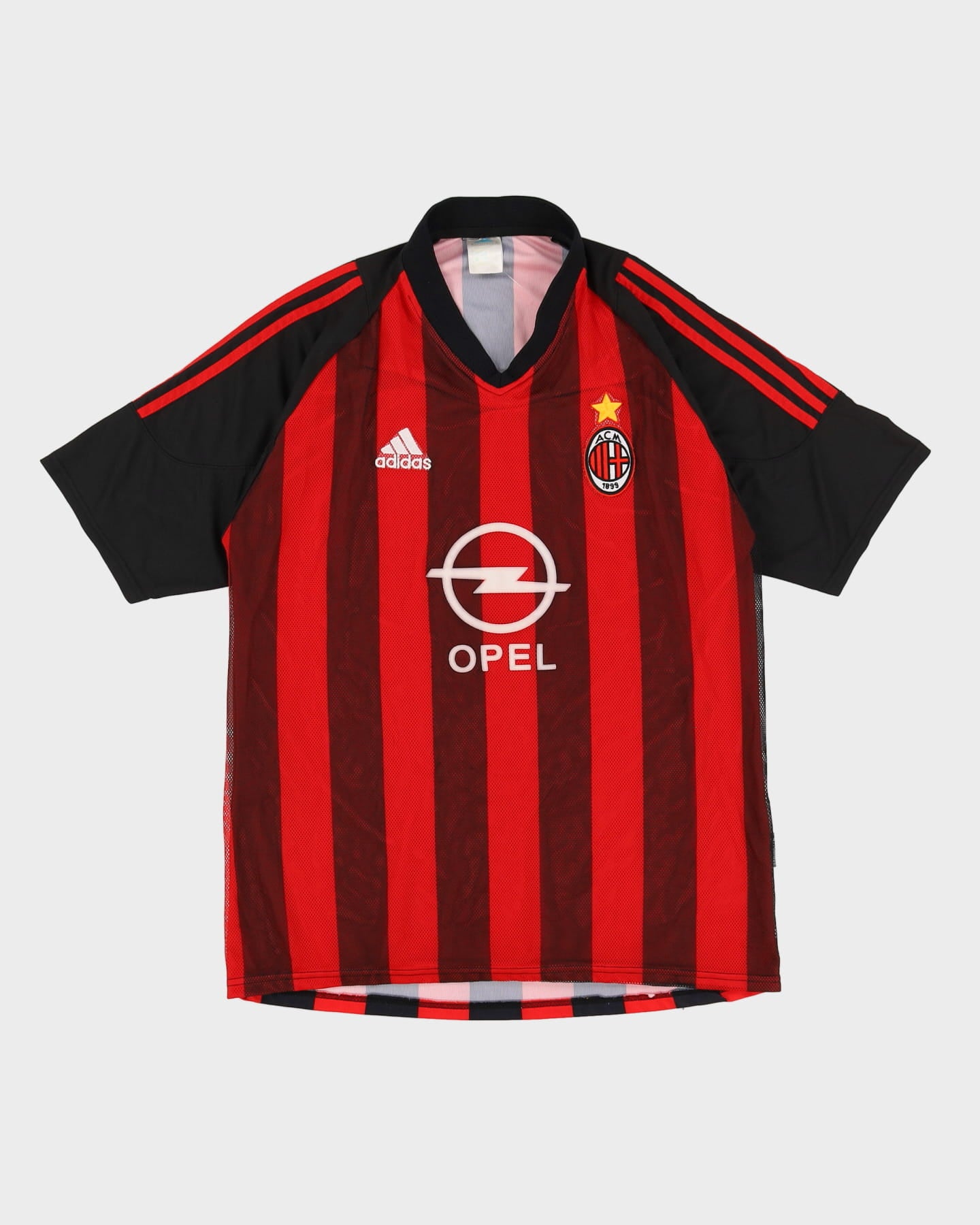 2002 ac milan Adidas sort / rød hjemmedragt / fodboldtrøje / trøje - – Rokit
