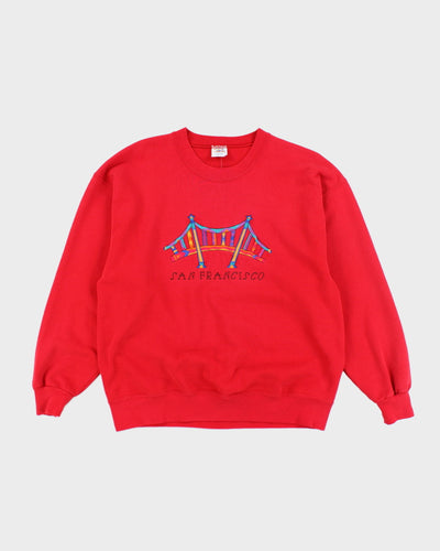 Vintage 90's Embroidered San Francisco Sweatshirt - M