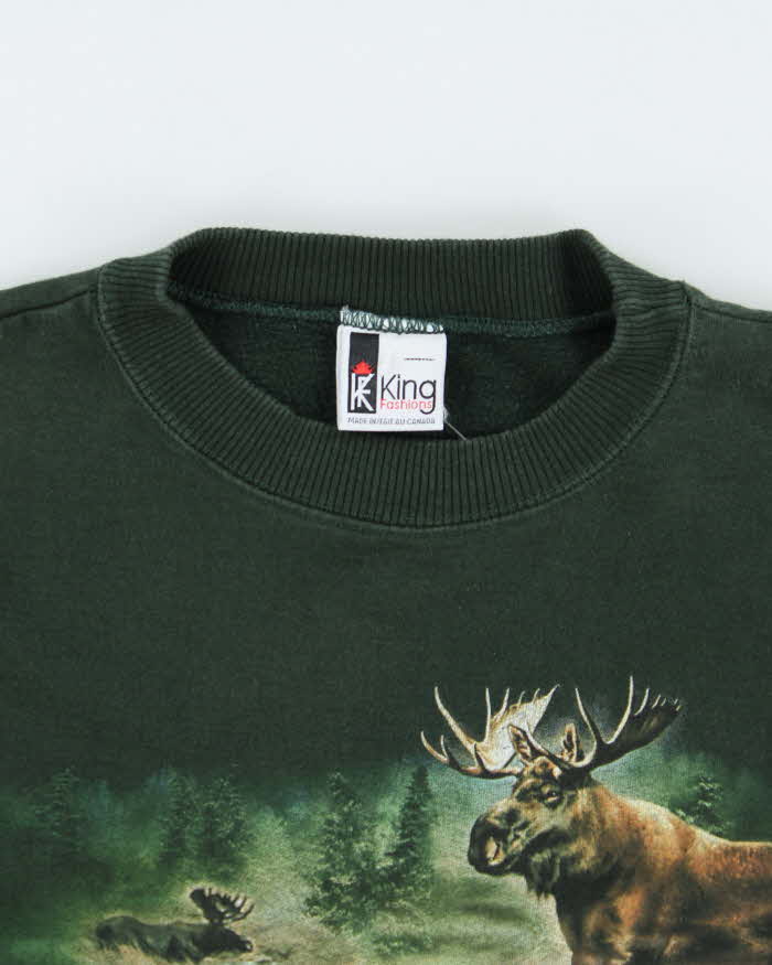 Vintage 90's Canadian Wildlife Graphic Sweatshirt - M