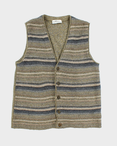 Vintage 90's Monviso V-Neck Chunky Tank Cardigan - M