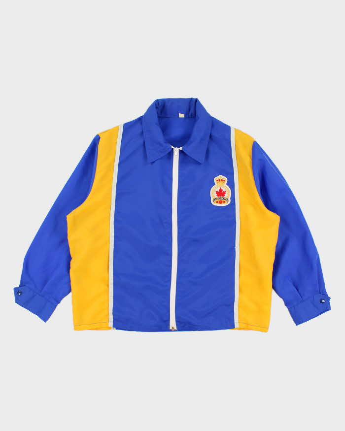 70's Vintage Men's Blue Striped Legions Shell Racing Jacket - S – Rokit