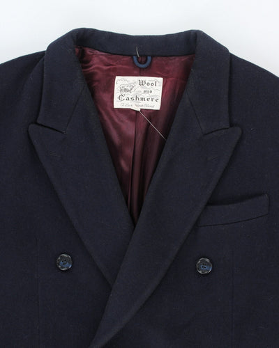 Vintage 80's Cashmere & Wool Blend Heavyweight Overcoat - XL