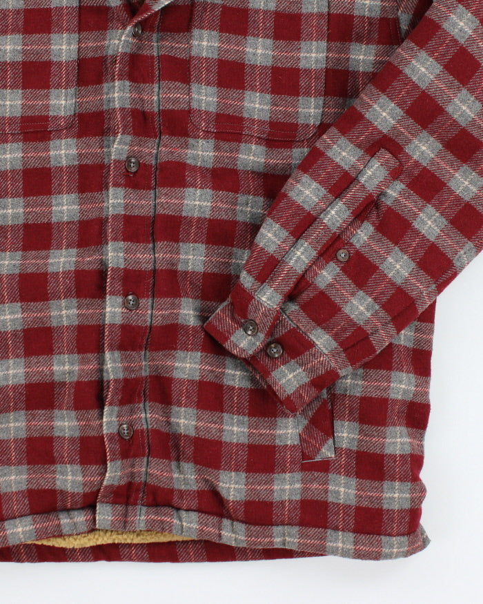 Vintage Timberland Red Plaid Heavyweight Lined Shacket - M