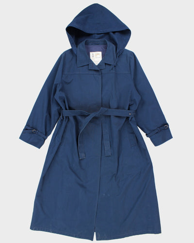 Vintage London Fog Hooded Blue Coat - M