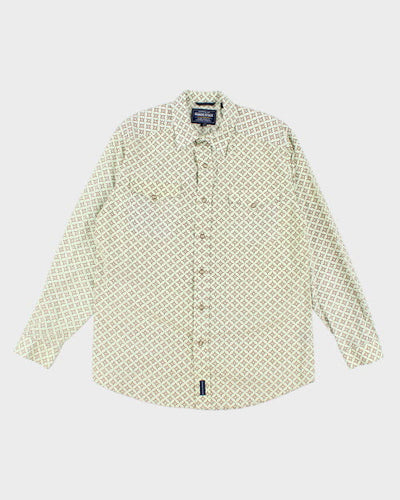 Vintage Rough Stock Patterned Snap Button Western Shirt - M