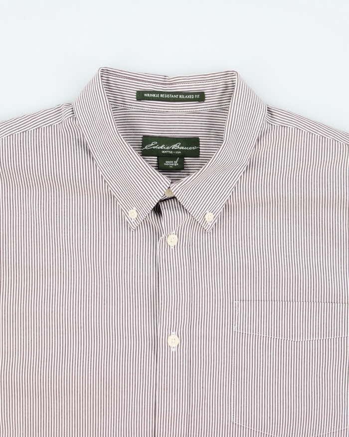 Vintage 90's Eddie Bauer Wrinkle Resistant Striped Shirt - XL