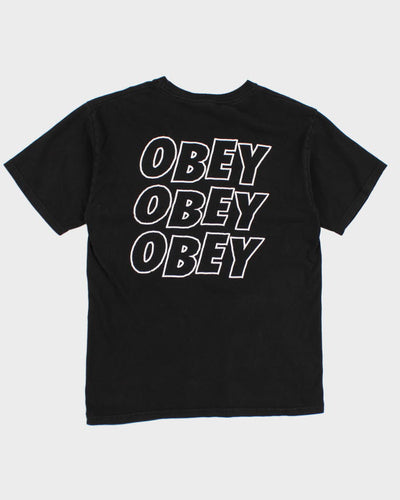 Y2k Obey Black T-Shirt - M