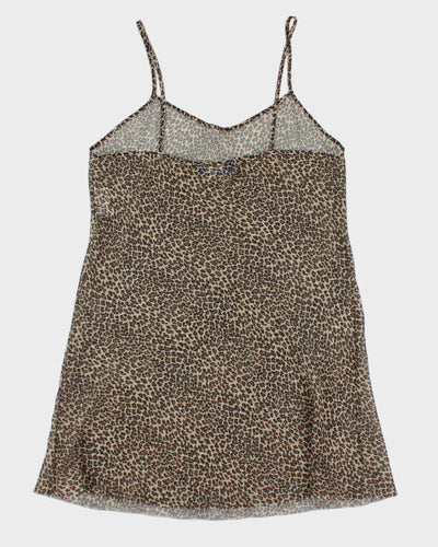 Y2k 00s Body Chat Leopard Mesh Slip Dress - L