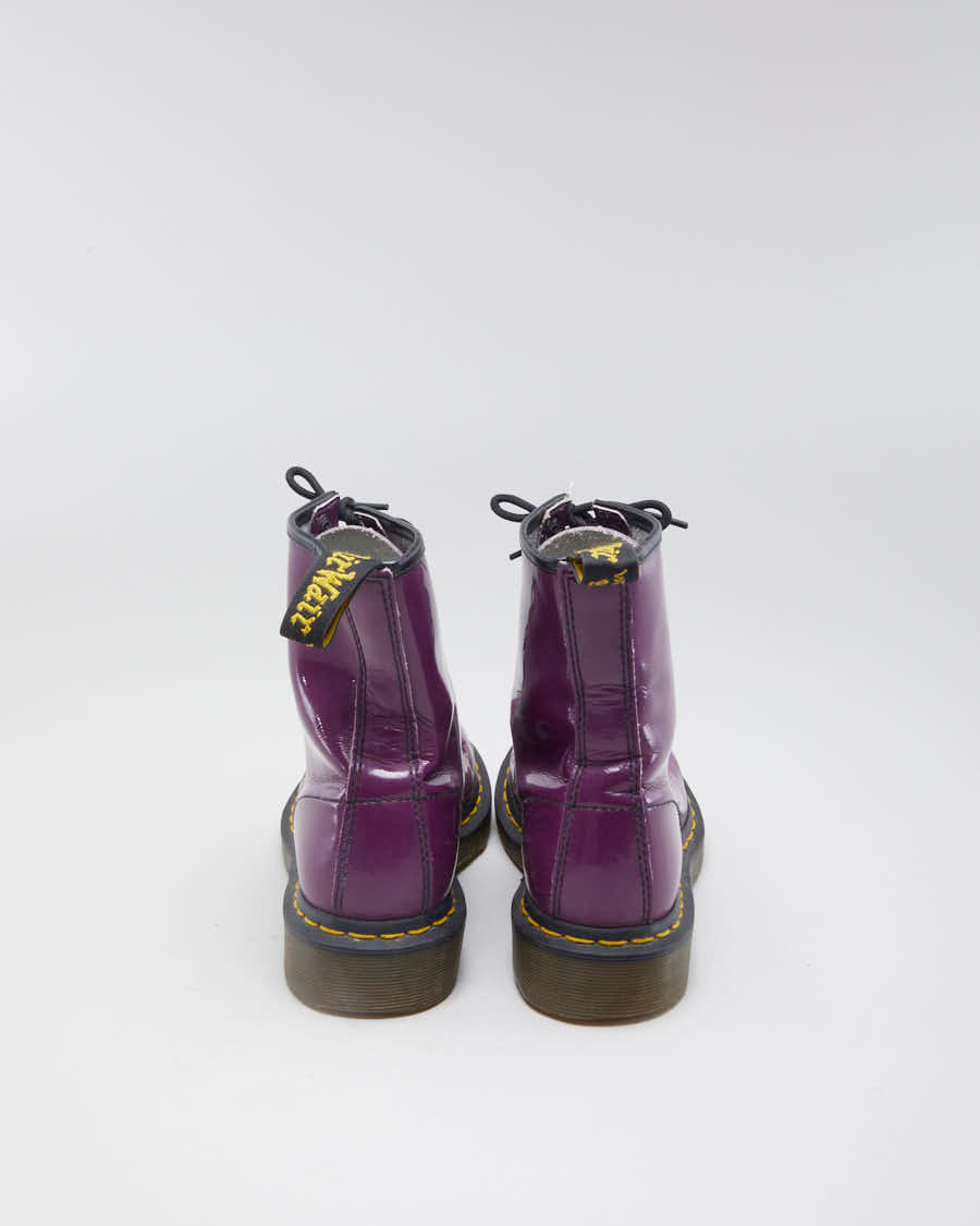 Womens Purple Dr Martens Patent Leather Boots 6 Rokit