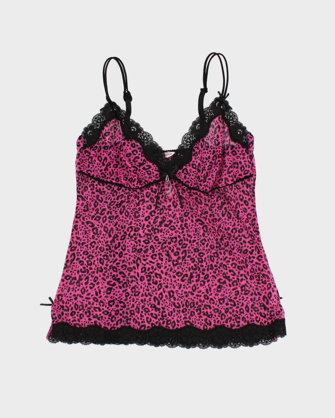 Y2K 00s La Vie En Rose Pink Leopard Print Camisole - S