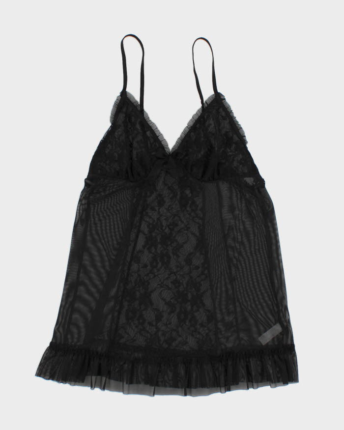 Y2K 00s DKNY Black Laced Cami - S