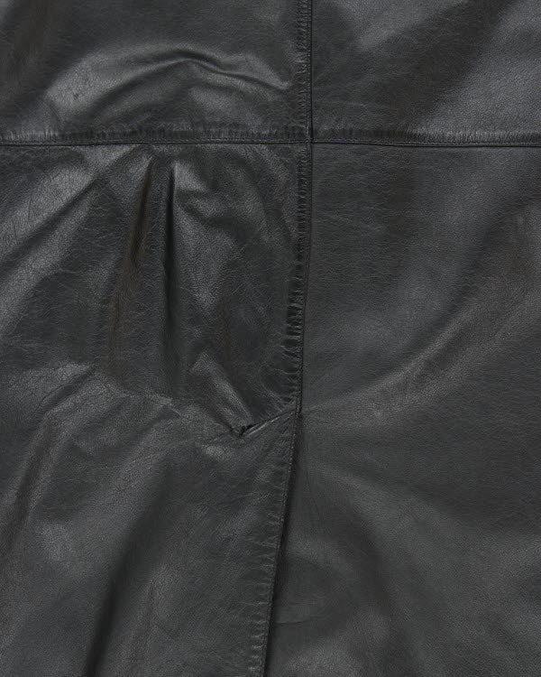 Vintage World Style Long Leather Jacket - M