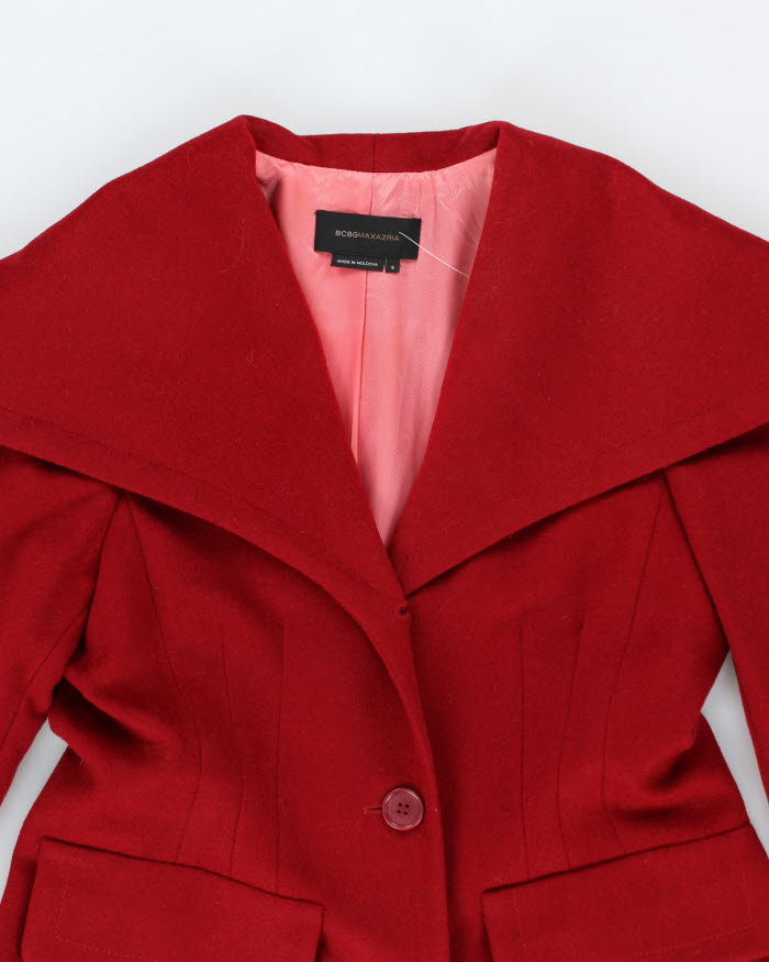 Y2k 00s bcbg maxazria cappotto in lana rossa s Rokit