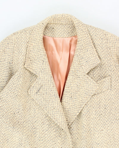 Vintage 80's Mallia Irish Tweed Double Breasted Overcoat - M