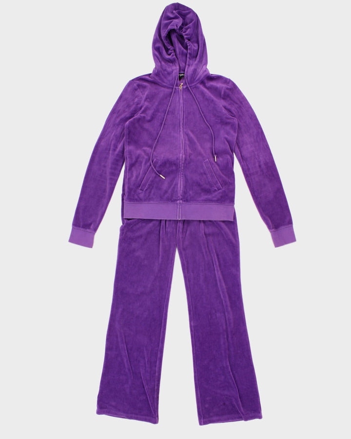 RARE Y2K JUICY COUTURE PURPLE CHECK BARBIE deals VELOUR PLUSH TRACKSUIT SET