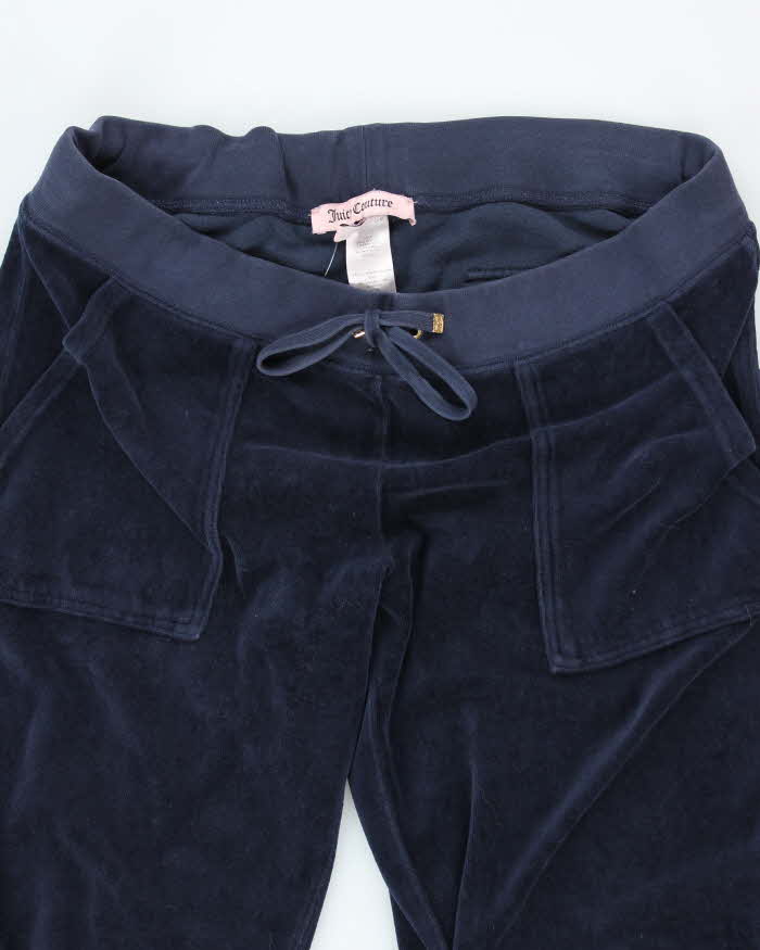 Vintage Y2k 00s Juicy Couture Blue Velour Tracksuit Bottoms - L