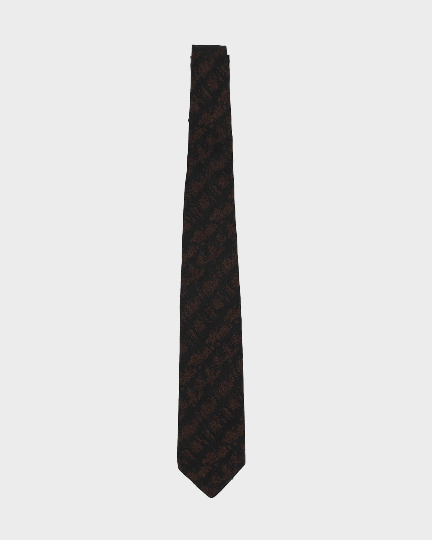Vintage 60-luvun musta/ruskea kuviollinen solmio – Rokit