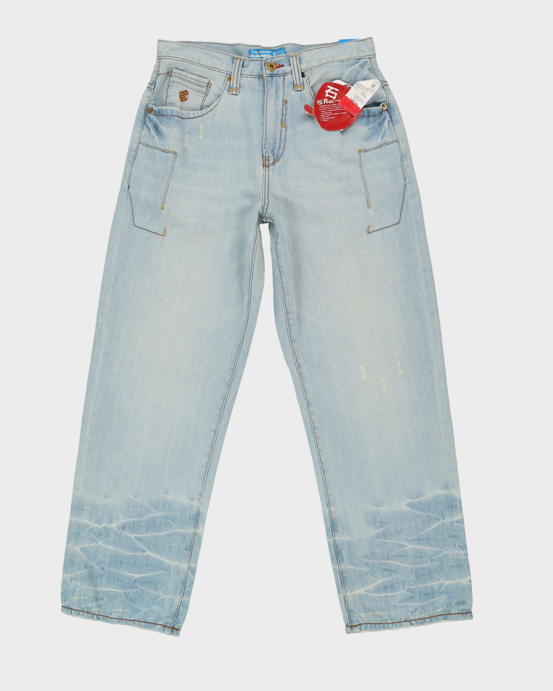 Deadstock With Tags Y2K Rocawear Light Wash Blue Jeans - W32 L32 – Rokit