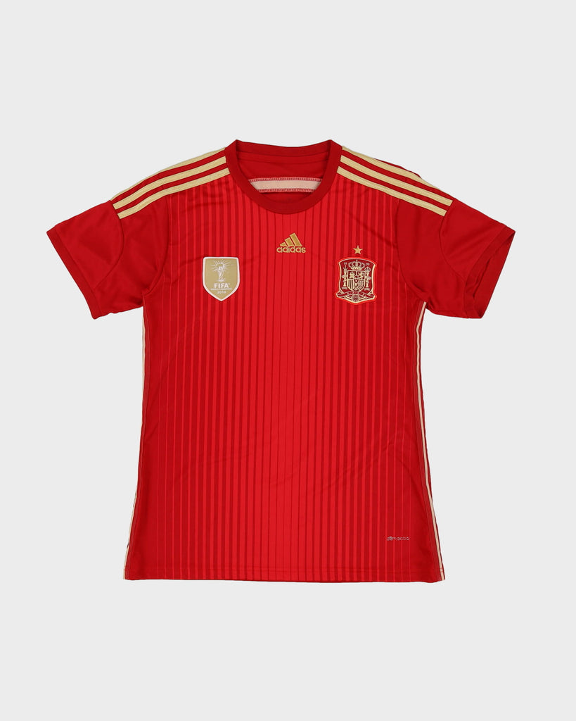 Spanien 2010 mästare röd Adidas fotbollströja / tröja - s – Rokit
