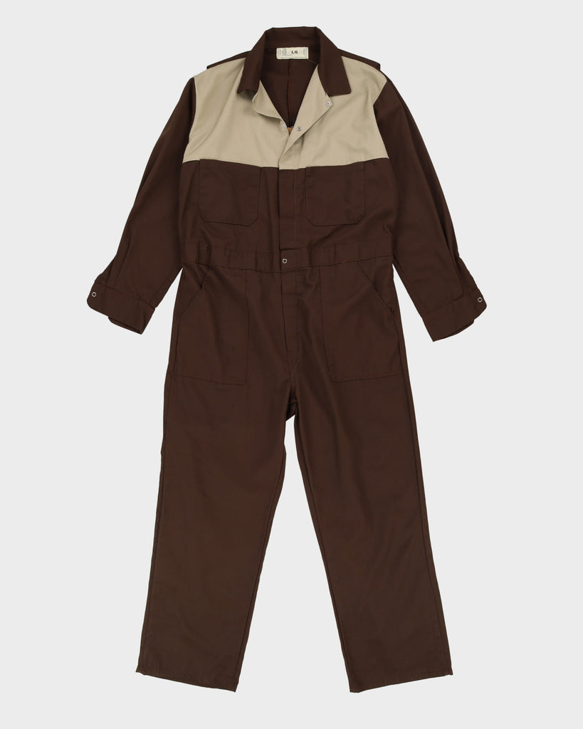 Vintage 90'er brun arbejdstøj overalls / overalls - l – Rokit