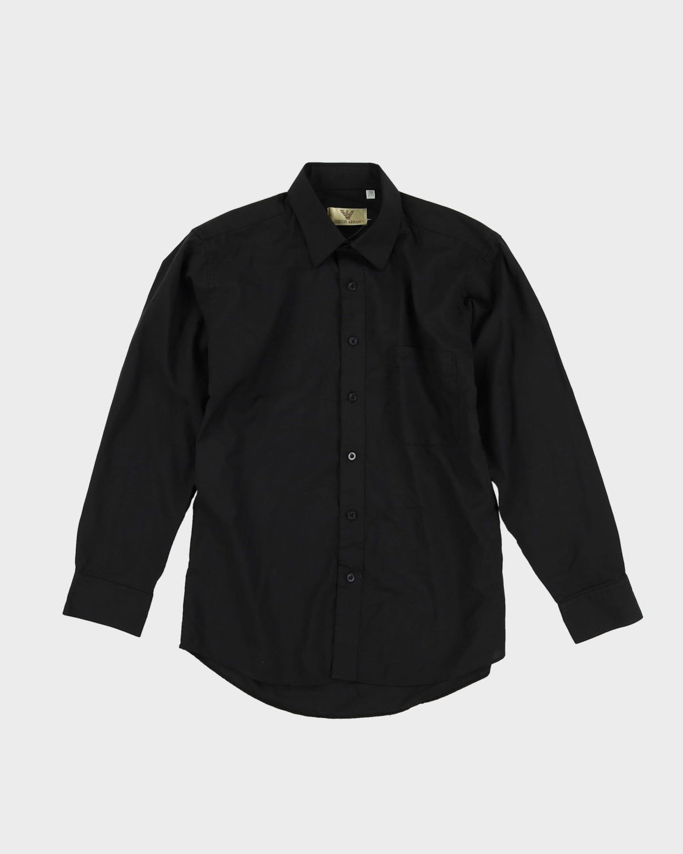 90s Giorgio Armani Black Button Up Long Sleeve Shirt - L