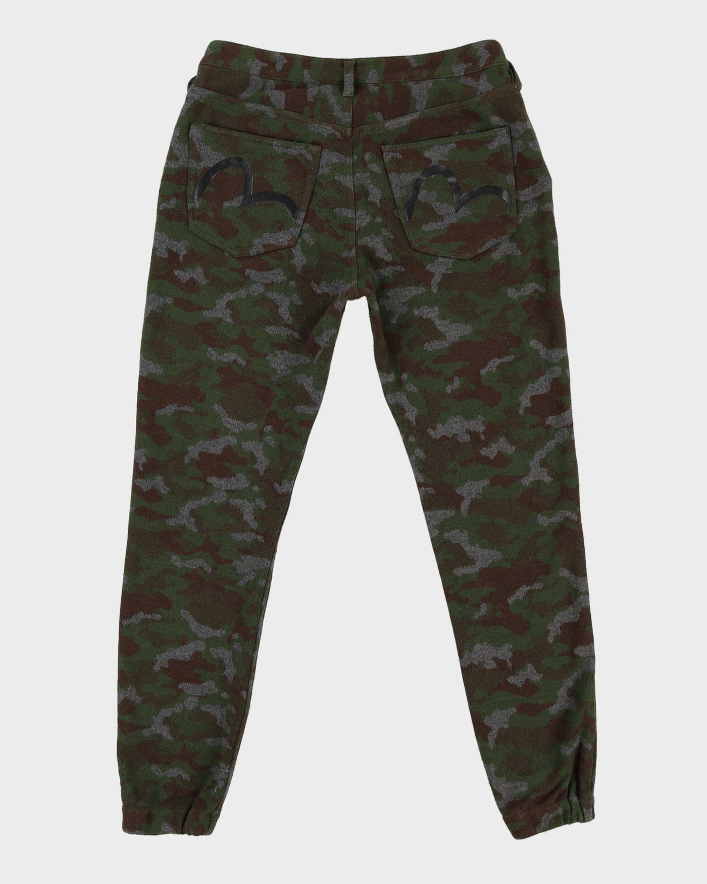 Evisu Camouflage Cuffed Tracksuit Bottoms - M