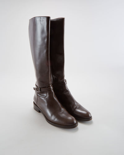 Hugo Boss Brown Leather Boots - Womens UK 5