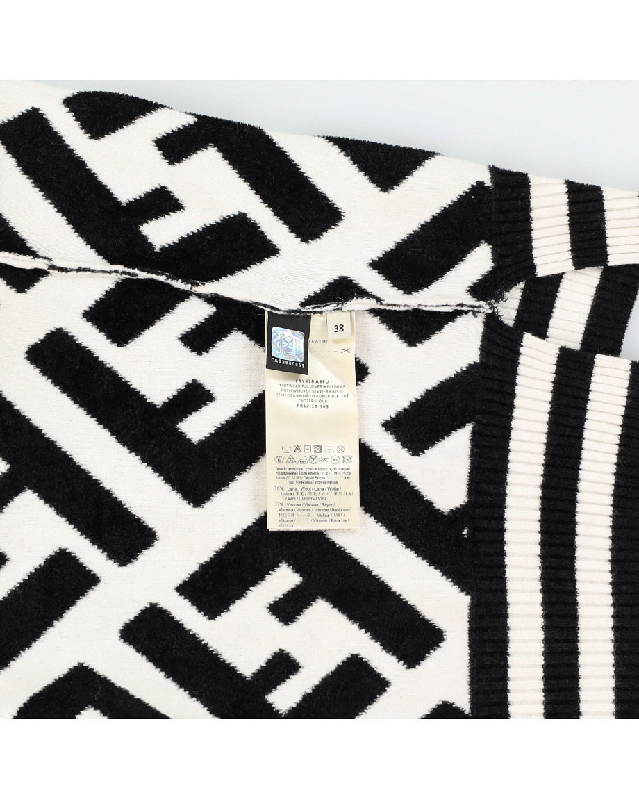 Black and white fendi jumper best sale