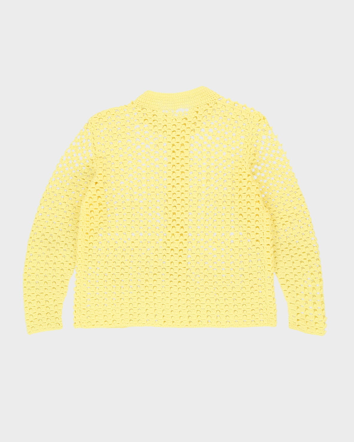 Yellow Lace Crocheted Cardigan - M