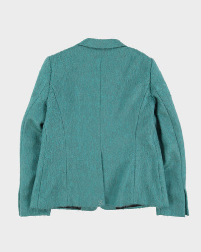 Dries Van Noten Aqua Green Mohair Blazer Style Jacket - S