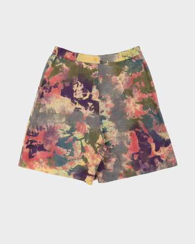 00s Green And Pink High Waisted Shorts - S